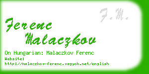 ferenc malaczkov business card